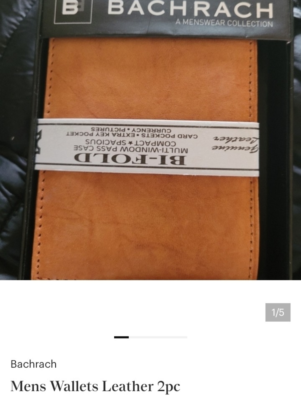 Bachrach Cognac Leather Men's Wallet with Zip Pocket